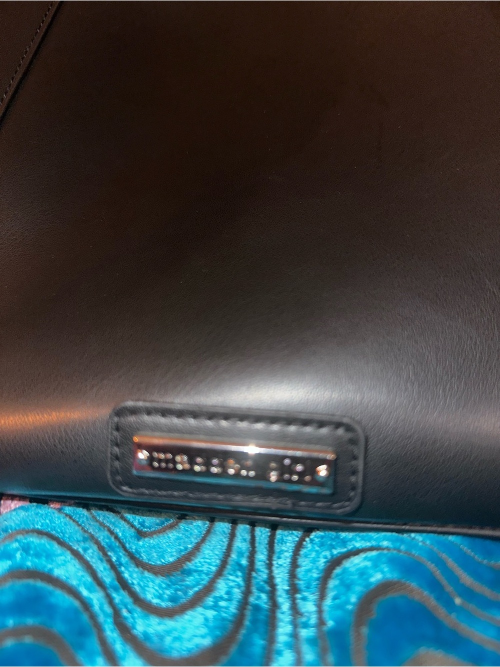 Steve Madden Black Leather Shoulder Tote with laptop case - Picture 2 of 3